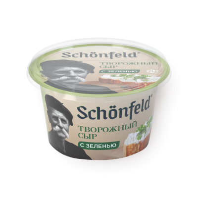 Сыр творожный ТМ "Schonfeld" с зеленью 65%, 140г