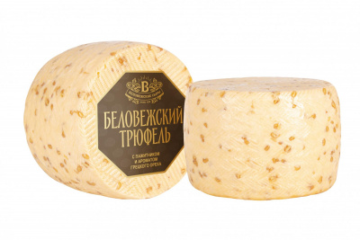 Сыр весовой Трюфель 45% Беловежский круг с пажитником и ароматом грецкого ореха~1кг*4