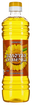Масло подсолнечное нераф. "Золотая семечка" Ароматное 0,5л