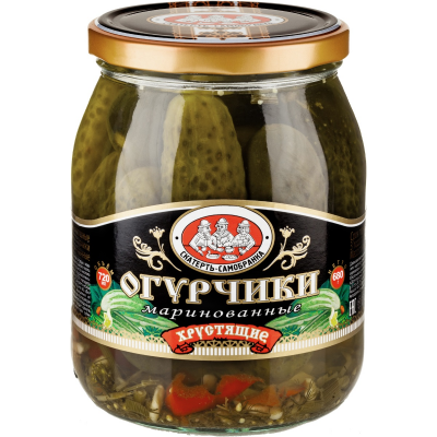 Огурцы "Скатерть-Самобранка" огурчики хрустящие маринованные 680гр